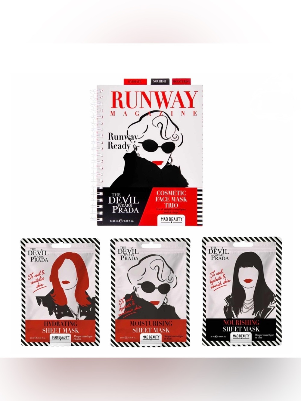 Mad Beauty Disney The Devil Wears Prada - Cosmetic Face Mask Trio